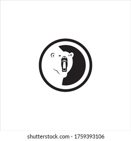 Panda bear silhouette Logo design vector template.