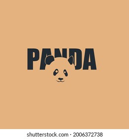 Panda bear silhouette Logo design vector template. Panda logo design illustration. Vector icon