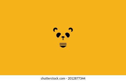 Plantilla vectorial de diseño con logotipo de silueta de oso panda. Gracioso icono del concepto de logotipo para animales Panda con logotipo perezoso.
