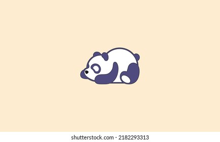 Panda bear silhouette Logo design vector template.	
