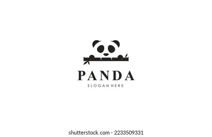Modelo de diseño vectorial del logotipo de la silueta del oso panda
