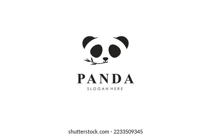 Modelo de diseño vectorial del logotipo de la silueta del oso panda