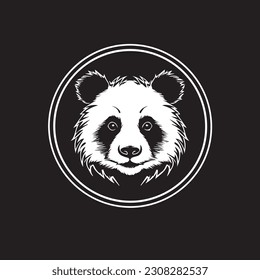 Panda Bär Silhouette Logo Design Vektorvorlage. Funny Lazy Logo Panda Tier Logotype Konzept Symbol.