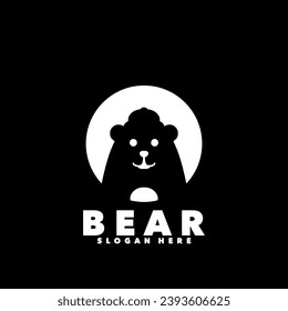 Panda bear silhouette logo design 