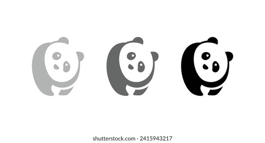 Panda bear silhouette Logo design vector