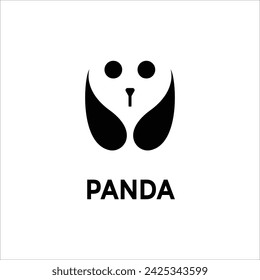 Panda Bär Silhouette Logo Design Vektor-Vorlage.