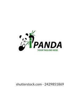 Panda bear silhouette logo design vector template, animal logotype concept icon. Suitable for your design need, logo, illustration, animation, etc.
