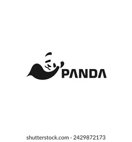 Panda bear silhouette logo design vector template, animal logotype concept icon. Suitable for your design need, logo, illustration, animation, etc.