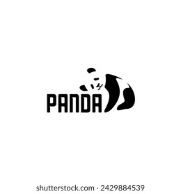Panda bear silhouette logo design vector template, animal logotype concept icon. Suitable for your design need, logo, illustration, animation, etc.