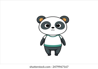 Panda bear silhouette Logo design vector template. Funny Lazy Logo Panda animal Logotype concept icon