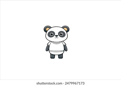 Panda bear silhouette Logo design vector template. Funny Lazy Logo Panda animal Logotype concept icon