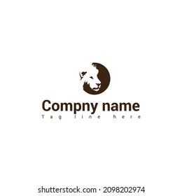 Panda bear silhouette Rabbit Stencil Cow Sheep Logo design vector animal mammal template Funny Lazy Logo Panda animal Logotype concept icon