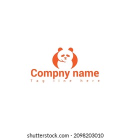 Panda bear silhouette Rabbit Stencil Cow Sheep Logo design vector animal mammal template Funny Lazy Logo Panda animal Logotype concept icon