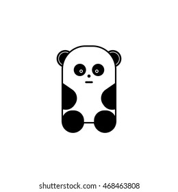 Panda bear silhouette vector template isolated on white background. Logotype concept icon.