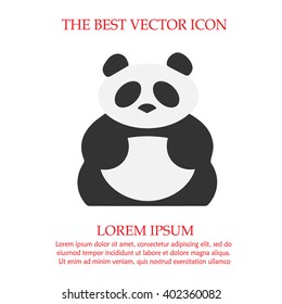 Panda bear simple isolated vector logo icon.