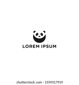 Panda bear simple, minimalist, silhouette Logo design vector template