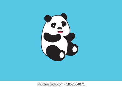 A panda bear sitting vector