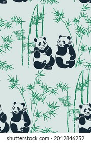 panda bear sketch vector japanese chinese design seamless svg
