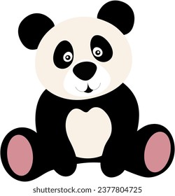 Panda Bear Vector Black and White