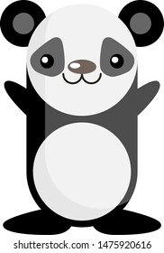 Panda bear. Vector cute animal drawing. Simple and minimalist