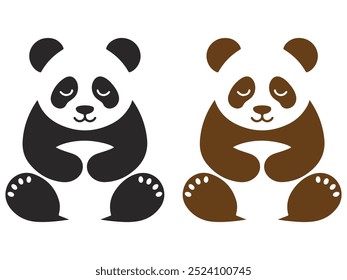 ilustração de design de vetor de urso panda isolado em um fundo branco