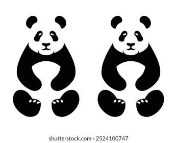 ilustração de design de vetor de urso panda isolado em um fundo branco