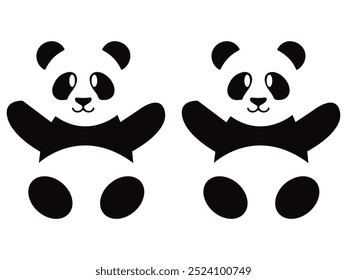 ilustração de design de vetor de urso panda isolado em um fundo branco