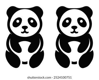 ilustração de design de vetor de urso panda isolado em um fundo branco