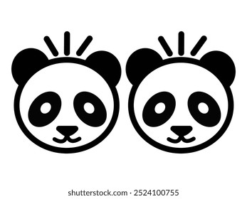 Ilustración de diseño de Vector de oso panda aislado sobre un fondo blanco