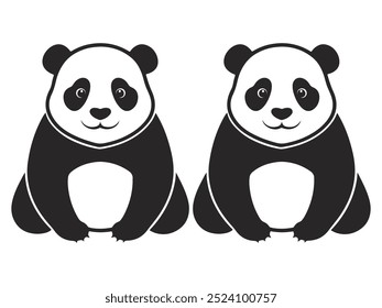 ilustração de design de vetor de urso panda isolado em um fundo branco