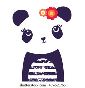 panda bear vector design.animal pattern.