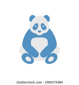 Panda bear vector flat color icon. Wildlife preservation. Chinese zoo mascot. Ecology and environmental protection. Cartoon style clip art for mobile app. Isolated RGB illustration