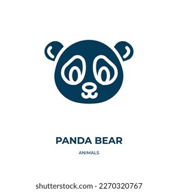panda bear vector icon. panda bear, style, wild filled icons from flat animals concept. Isolated black glyph icon, vector illustration symbol element for web design and mobile apps