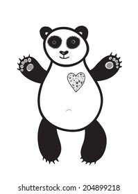 Panda bear, vector illustration