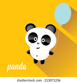 panda bear vector illustration. flat style