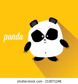 panda bear vector illustration. flat style