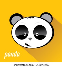 panda bear vector illustration. flat style