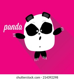 panda bear vector illustration. flat style