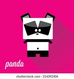 panda bear vector illustration. flat style