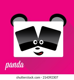 panda bear vector illustration. flat style