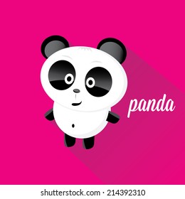 panda bear vector illustration. flat style