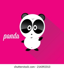 panda bear vector illustration. flat style