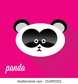 panda bear vector illustration. flat style