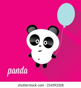 panda bear vector illustration. flat style