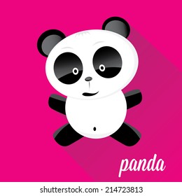 panda bear vector illustration. flat style