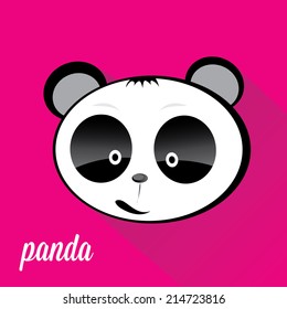 panda bear vector illustration. flat style