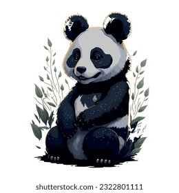 panda bear vector image illustration with light background