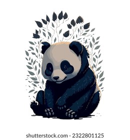 panda bear vector image illustration with light background