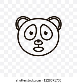 Panda bear vector linear icon isolated on transparent background, Panda bear transparency concept can be used for web and mobile