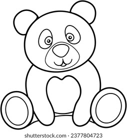 Panda Bear Vector Outline Design